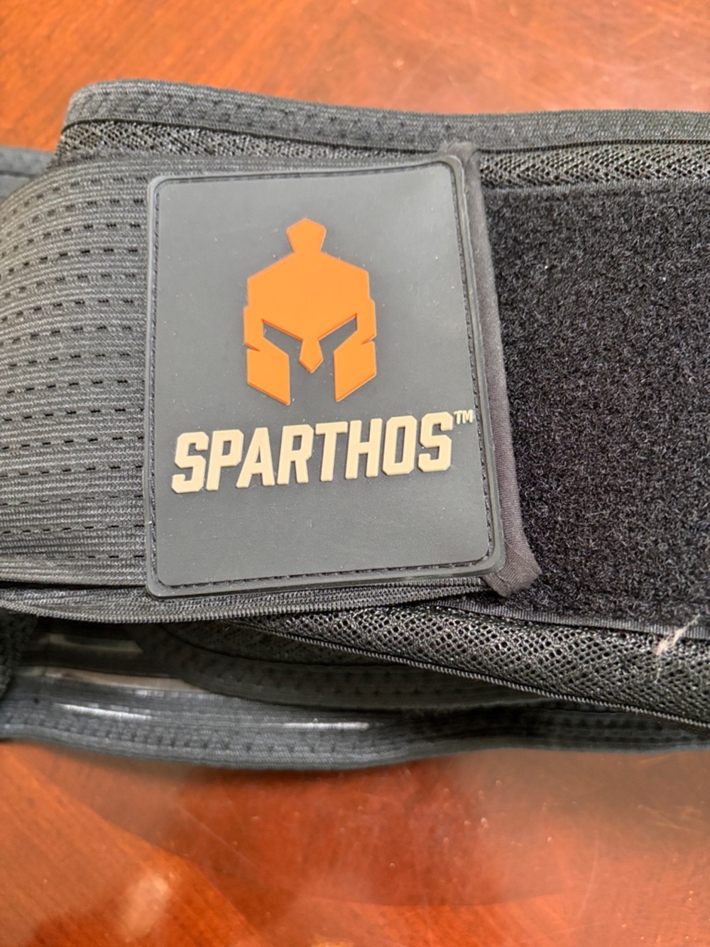 Men's Black Support Belt with Orange Logo